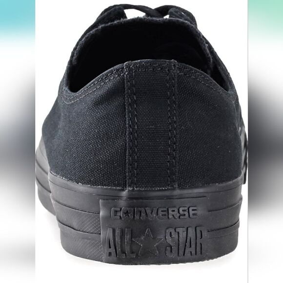 CONVERSE CHUCK TAYLOR ALL STAR LOW TOP ALL BLACK,  UNISEX SZ W 7, M 5 - Picture 3 of 10